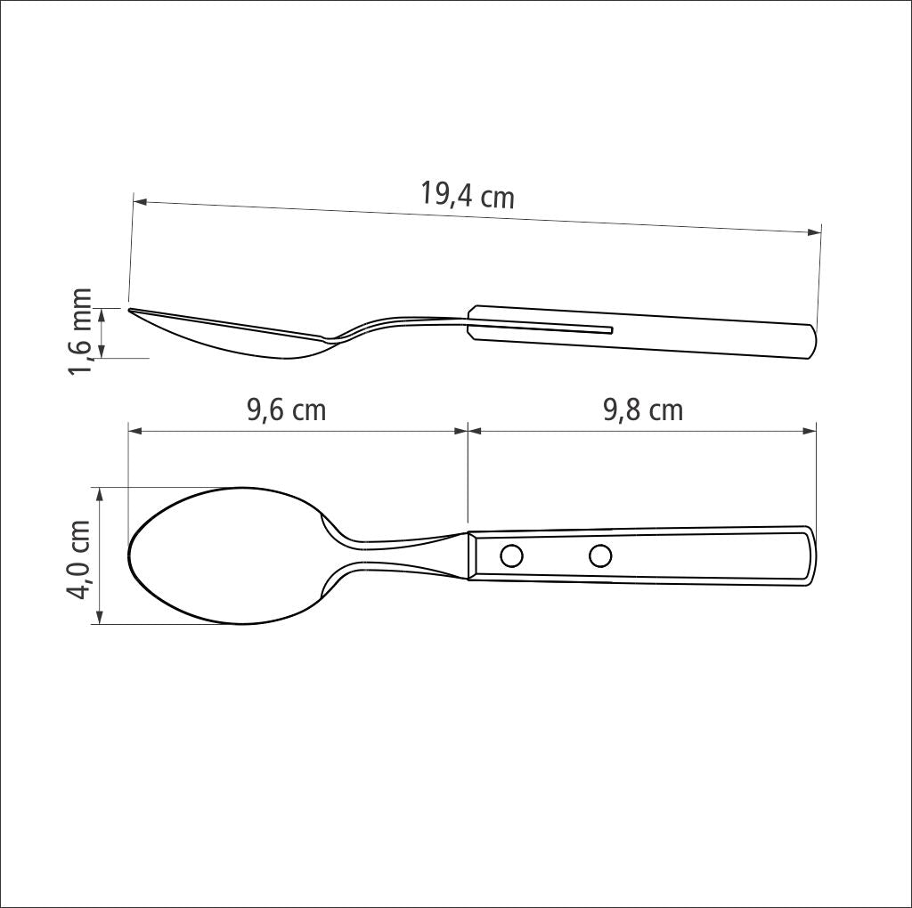 Cuchara De Mesa Tramontina Polywood 6 Piezas Acero