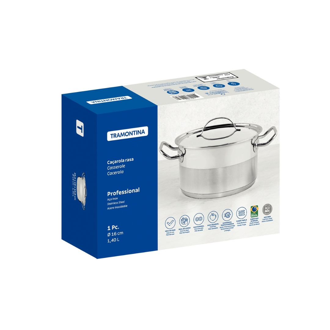 Cacerola Tramontina Professional 16 Cm Acero Inoxidable