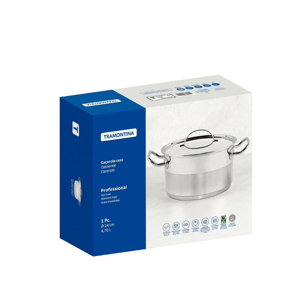Cacerola Tramontina Professional 24 Cm Acero Inoxidable