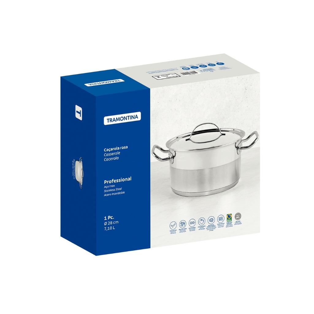 Cacerola Tramontina Professional 28 Cm Acero Inoxidable