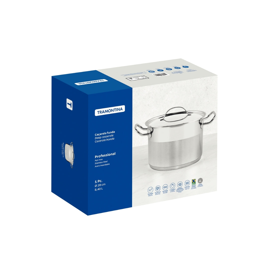 Cacerola Tramontina Professional 28 Cm Acero Inoxidable
