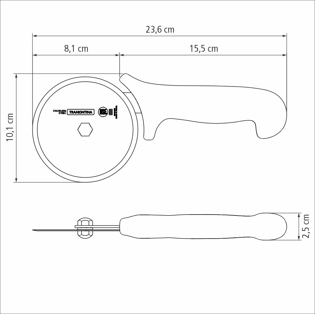 Cortador Para Pizza Tramontina Profissional Master Blanco