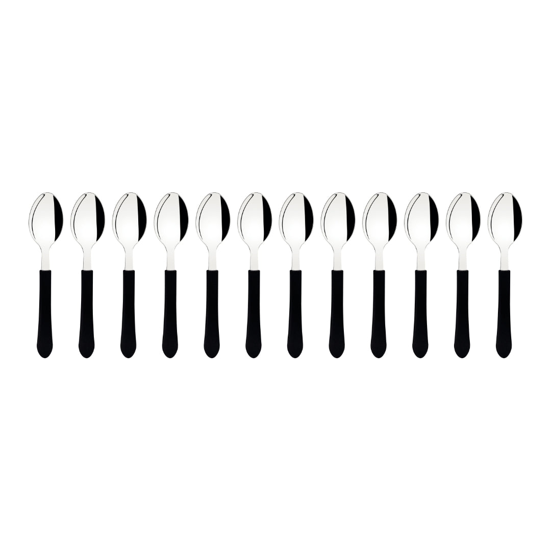 Cuchara De Mesa Tramontina Leme 12 Piezas Negro Acero