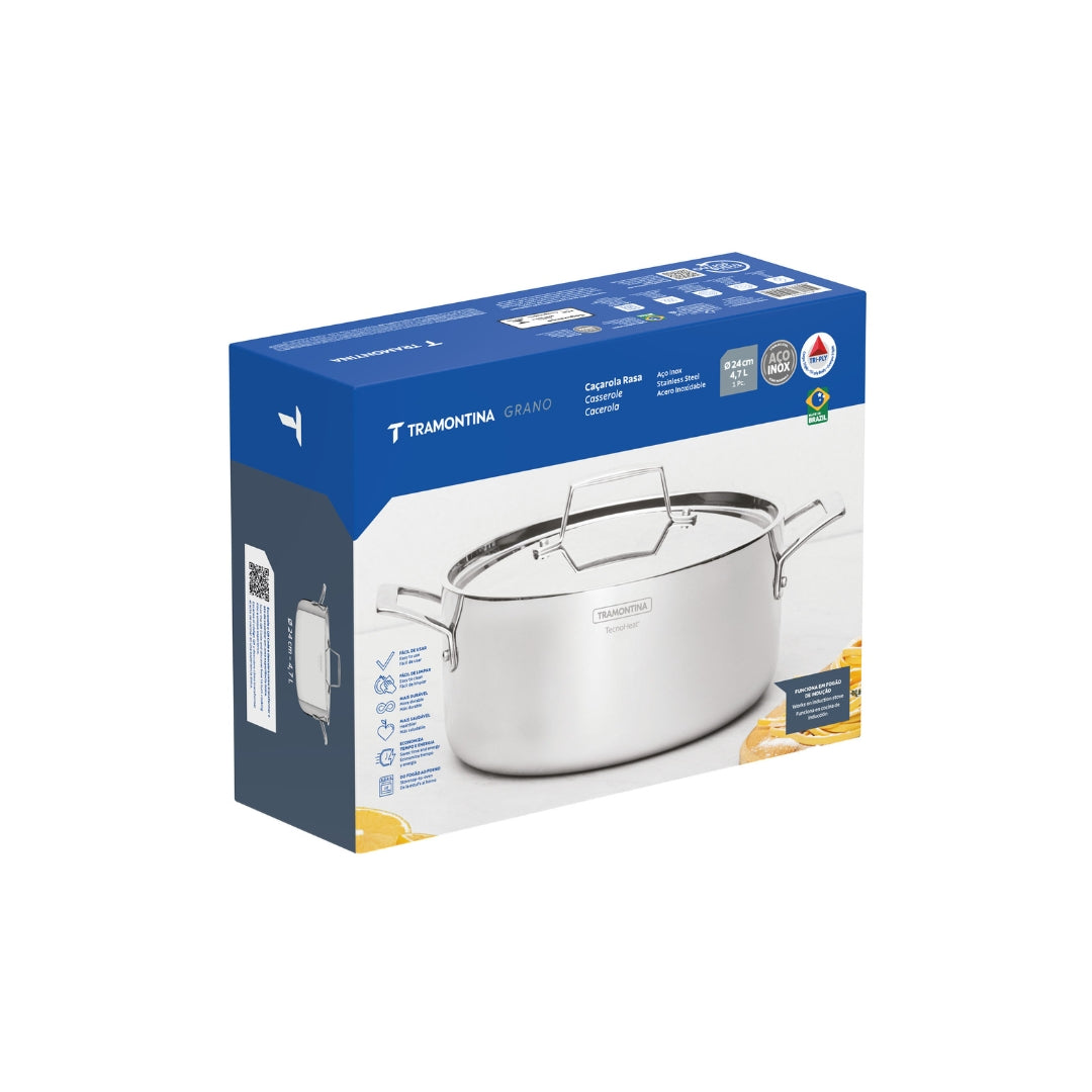 Cacerola Tramontina Grano 24 Cm Acero Inoxidable