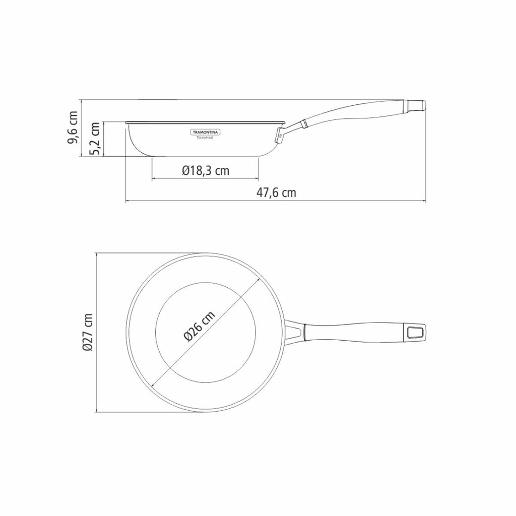Sarten Tramontina Grano Acero Inoxidable 26 cm 2.2L
