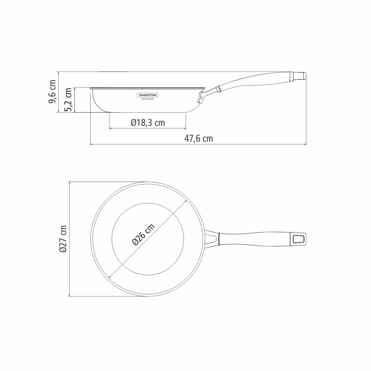 Sarten Tramontina Grano Acero Inoxidable 26 cm 2.2L