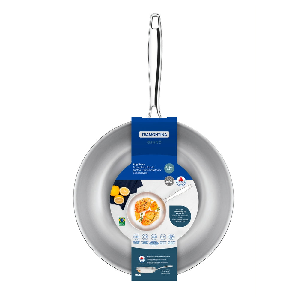 Sarten Tramontina Grano Acero Inoxidable 26 cm 2.2L