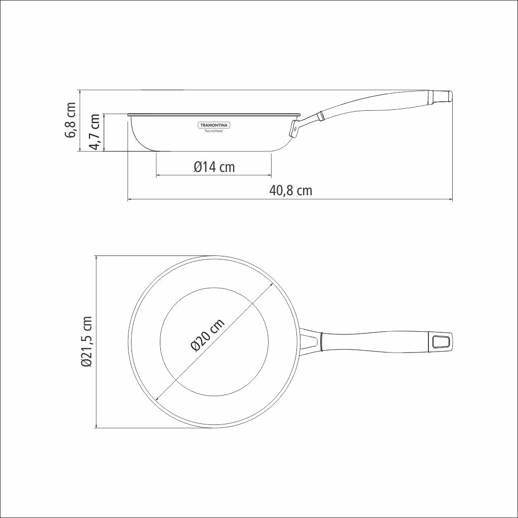 Sarten Tramontina Grano Acero Inoxidable 20 cm 1.2L