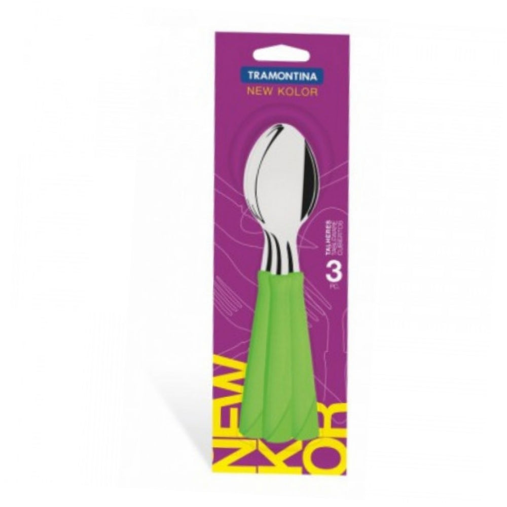 Cuchara De Mesa Tramontina New Kolor 3 Piezas Verde Acero