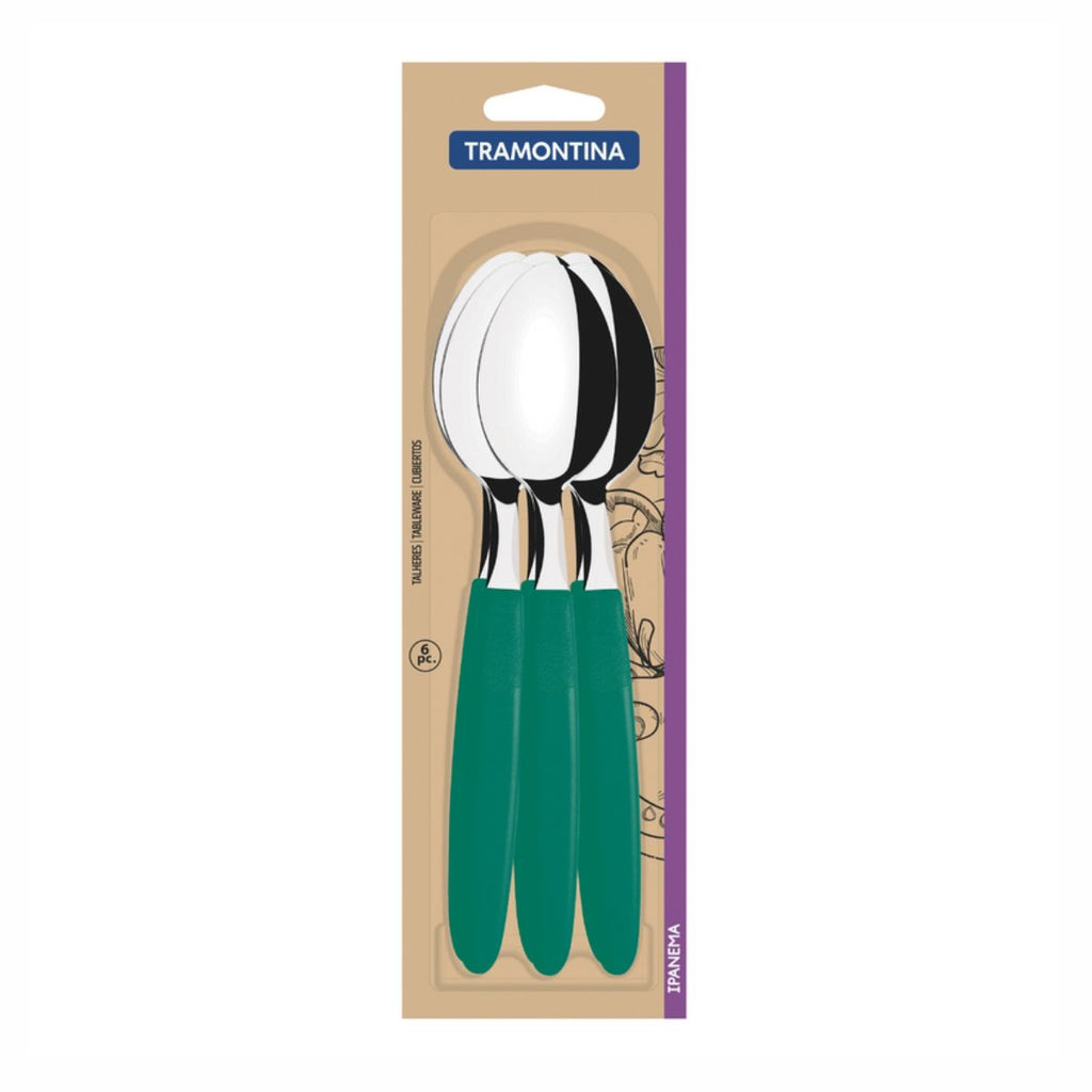 Cuchara De Mesa Tramontina Ipanema 6 Piezas Verde Acero