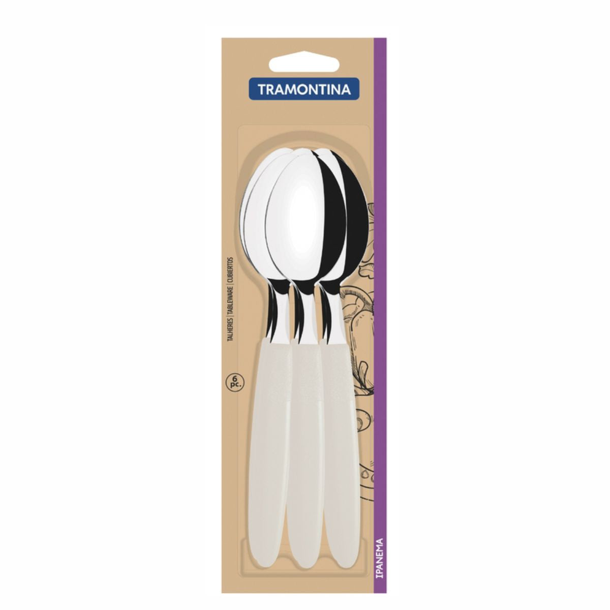 Cuchara De Mesa Tramontina Ipanema 6 Piezas Gris Acero