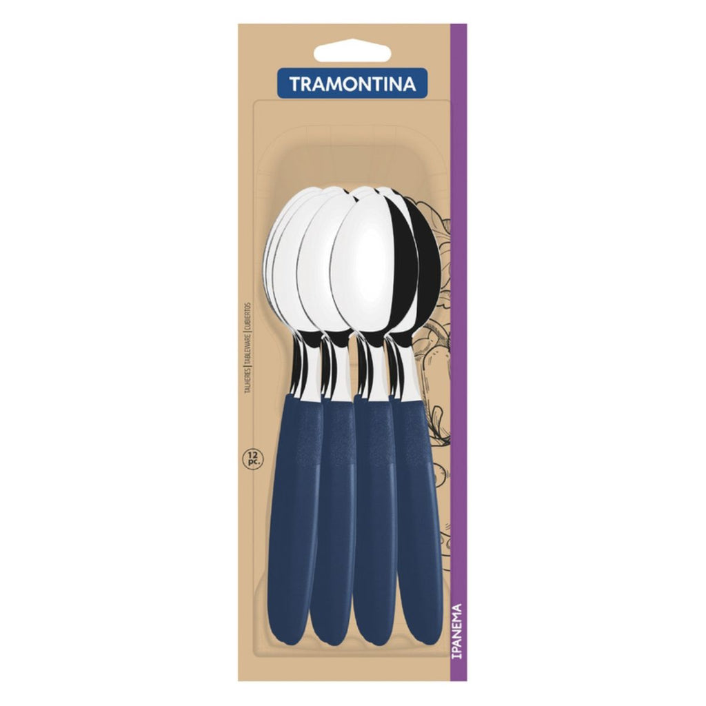 Cuchara De Mesa Tramontina Ipanema 12 Piezas Azul Acero