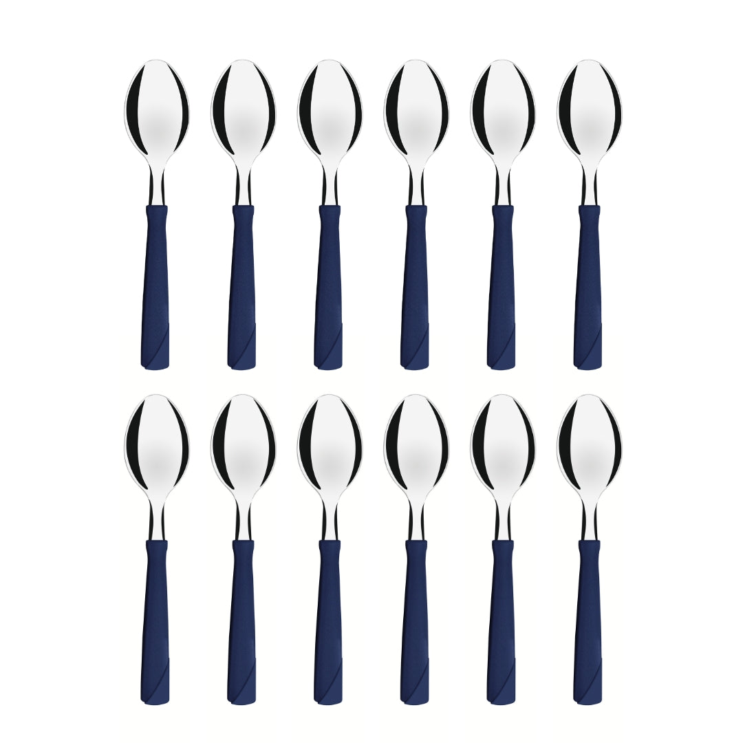 Cuchara De Mesa Tramontina New Kolor 12 Piezas Azul Acero