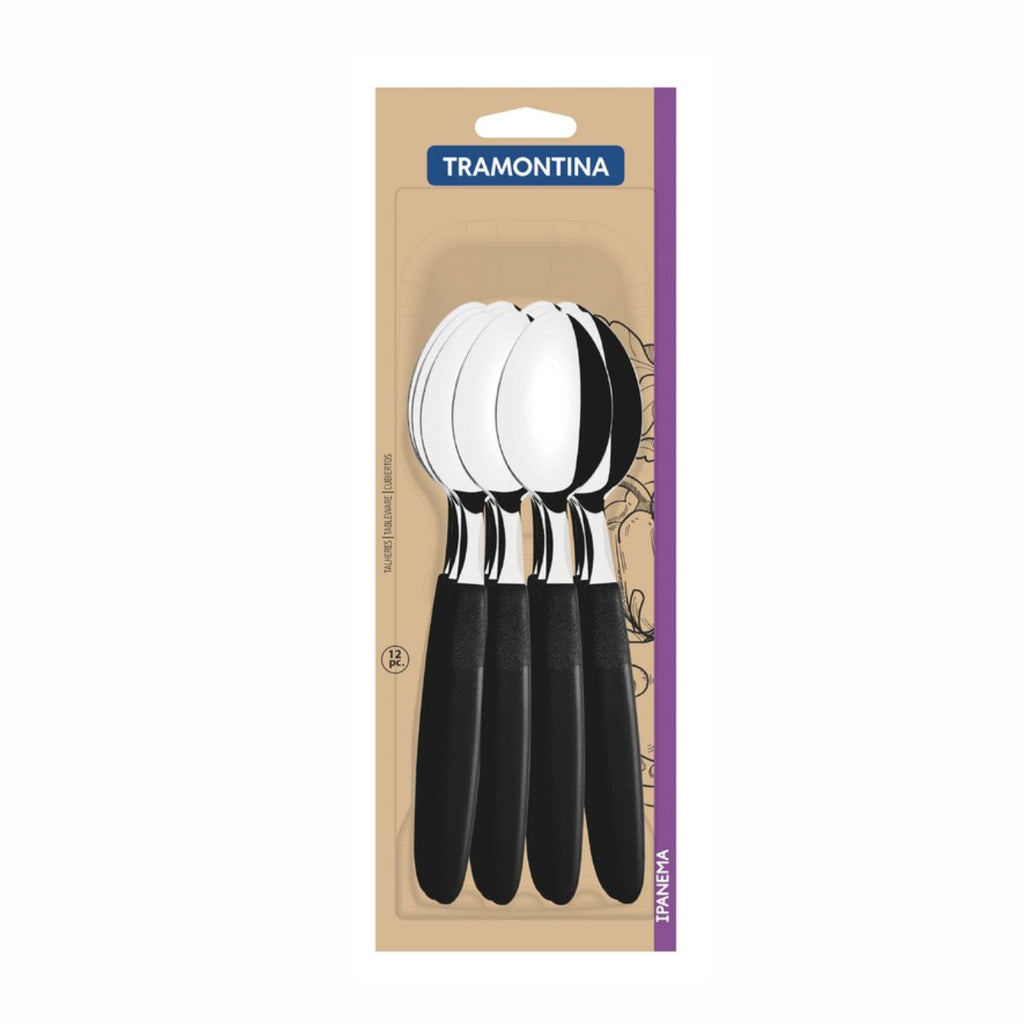 Cuchara De Mesa Tramontina Ipanema 12 Piezas Negro Acero