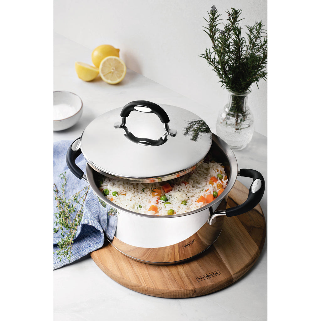 Cacerola Tramontina Duo Silicone 24 Cm Acero Inoxidable