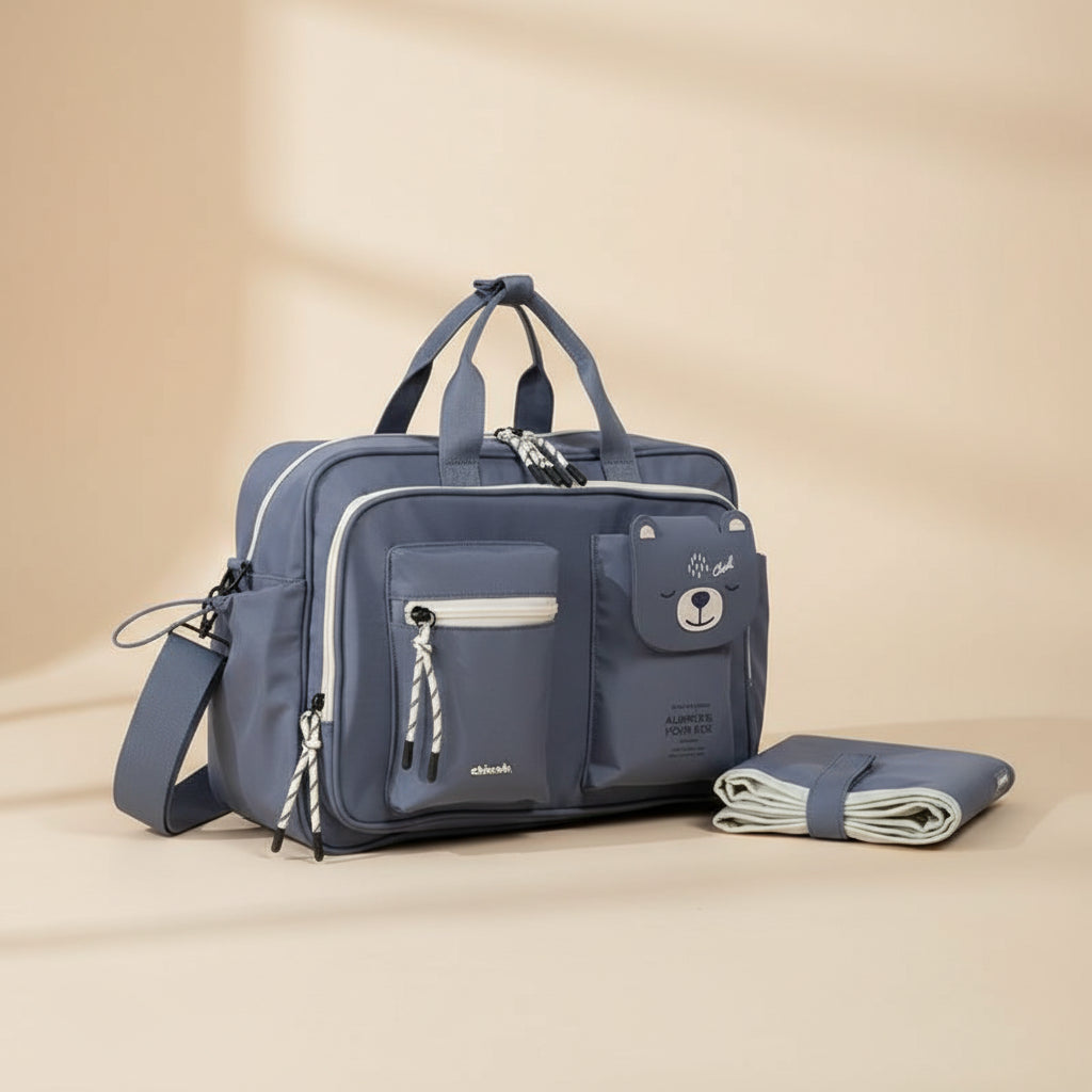 Bolso Maternal Con Cambiador Nylon New Moments 38x26x14 cm Chimola - BP165