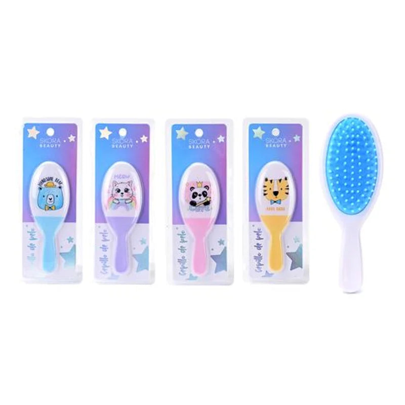 Cepillo Para El Pelo Neumatico Infantil Animales 13 Cm Modelos Surtidos Skora