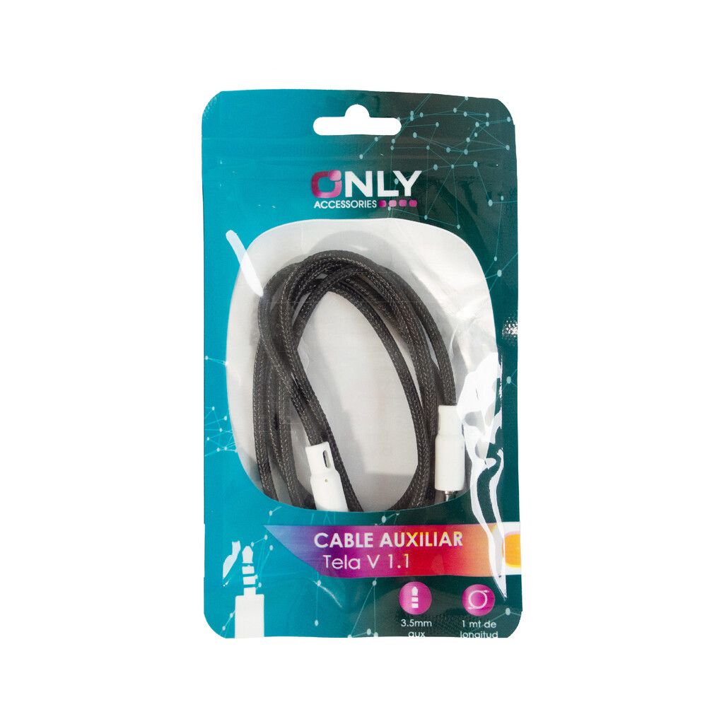 Cable Auxiliar 3.5mm MOD129 1m Telado Reforzado