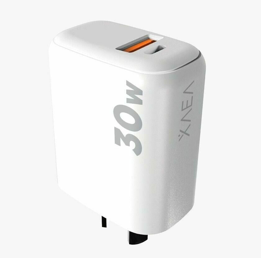 Adaptador Cargador 220V Modx-C015 Intensify – 1 USB + 1 Tipo C – Blanco