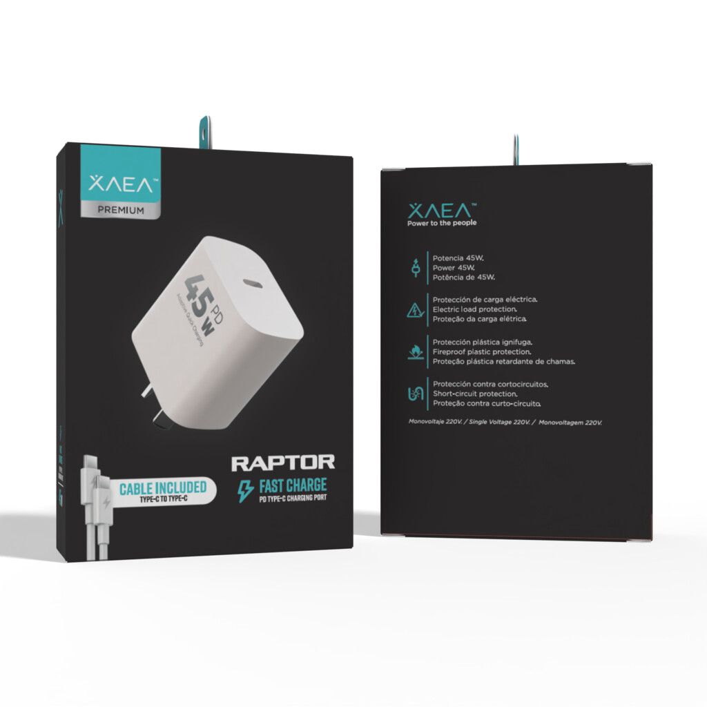 Cargador XAEA Raptor 45W + Cable Tipo C