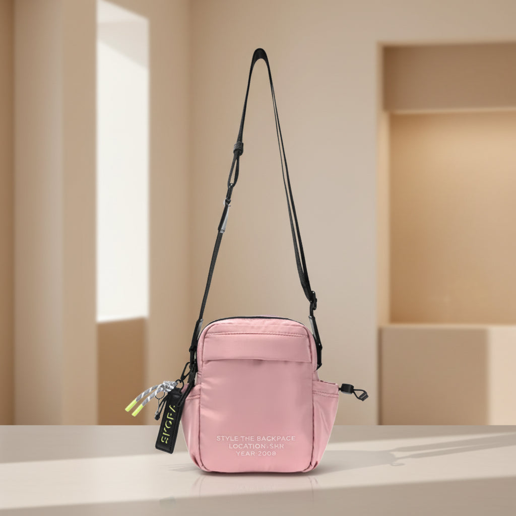 Cartera Bandolera Nylon Zagora Rosa 22x16x7 cm Skora - 40419