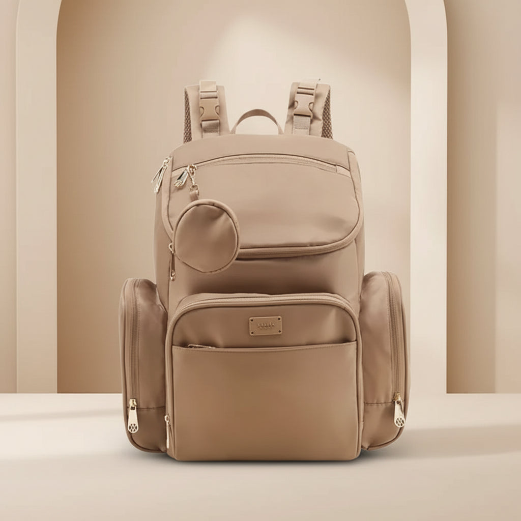 Mochila Maternal Beige Amayra x1 39x43x22 cm - 67.8000004
