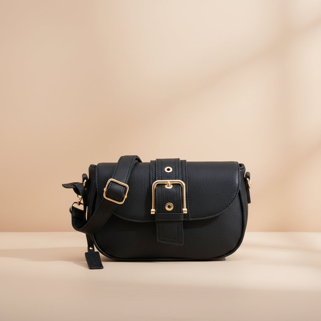 Cartera Bandolera PU Negra 26x16x8 cm Amayra - 67.8700040