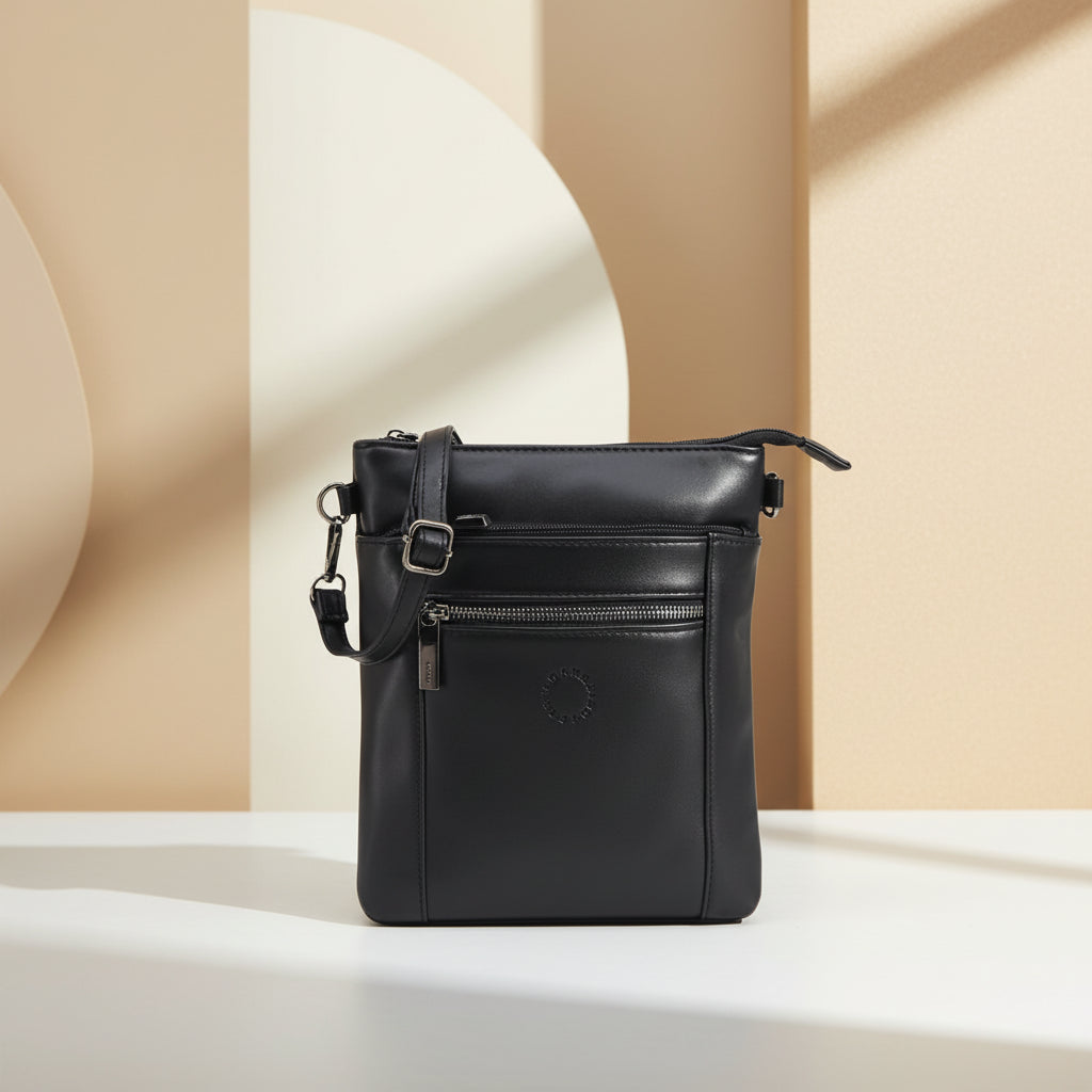 Cartera Bandolera PU Negra 22x25x5 cm Amayra - 67.5400070