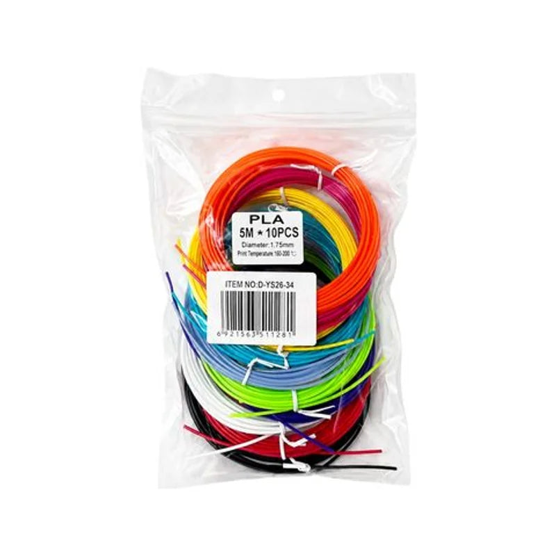 Repuesto Filamento De Lápiz 3d 5 M Pack 10 Colores