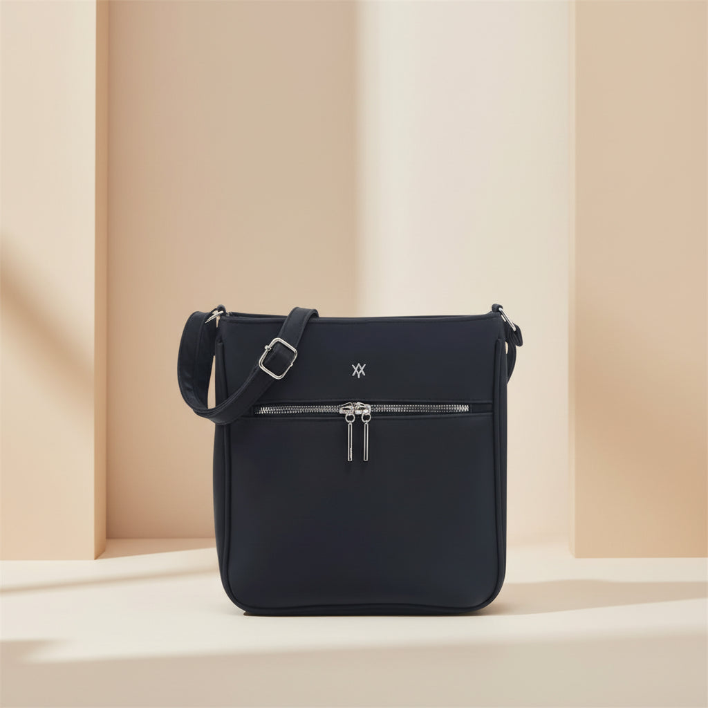 Cartera Bandolera PU Negra 27x25x6 cm Amayra - 67.5400055