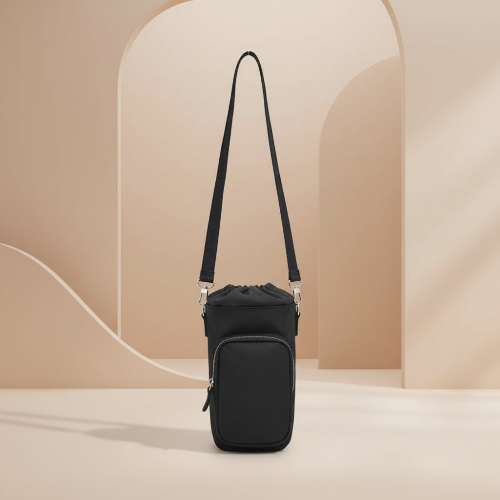 Bandolera Portabotellas Negra 10x26x8 cm Amayra - 67.8500069