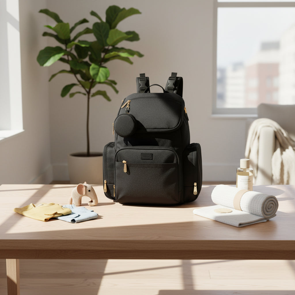 Mochila Maternal Negra Amayra x1 39x43x22 cm - 67.8000003
