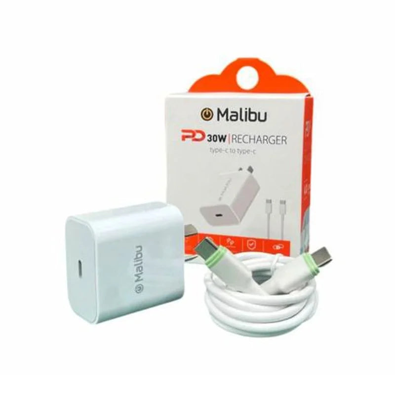 Cargador Para Celular Con Cable USB-C 30w Malibu
