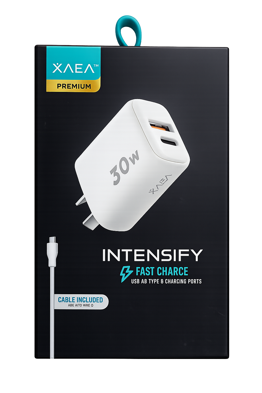 CARGADOR 30W  – INTENSIFY – 1USB 1TC + CABLE USB A TIPO C – XAEA