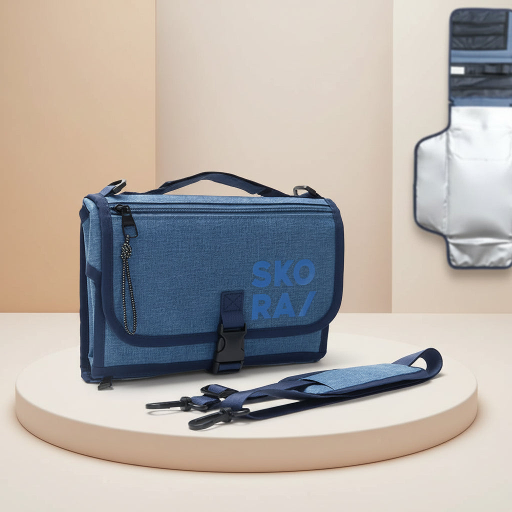 Bolso Bandolera Maternal Con Cambiador Azul 28.5x20x6 cm Skora - 38288