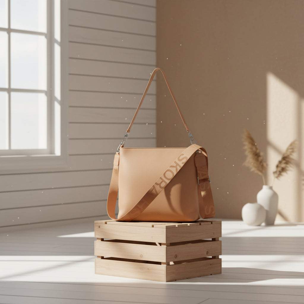 Cartera Bandolera PU Soho Beige 29x27x6 cm Skora - 48207