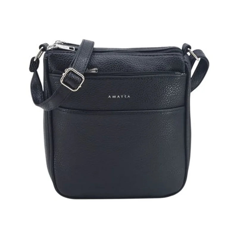 Cartera Bandolera PU Negra 21x22x6 cm Amayra - 67.5400076