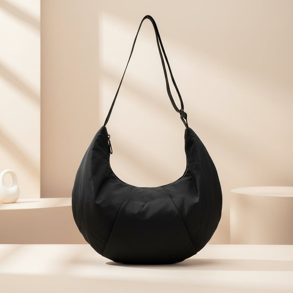 Cartera Bandolera Nylon Round ABC Negra 40x21 cm Skora - 41791