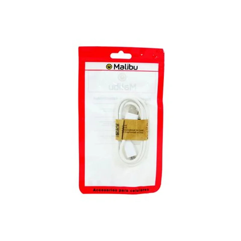 Cable USB Tipo V8 Blanco Malibu