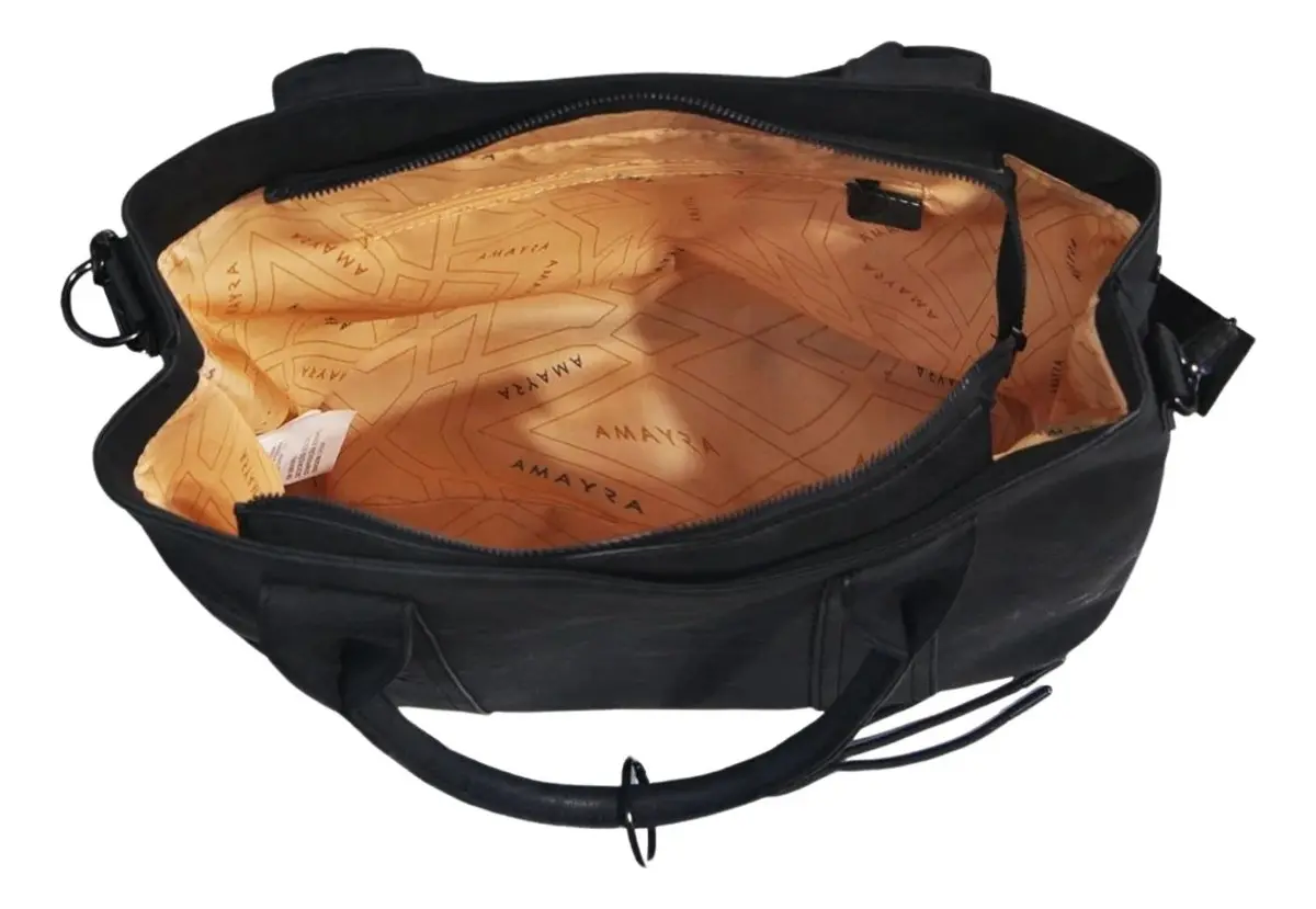 Cartera Mujer Amayra Ecocuero Negro 38 x 30 x 14 cm