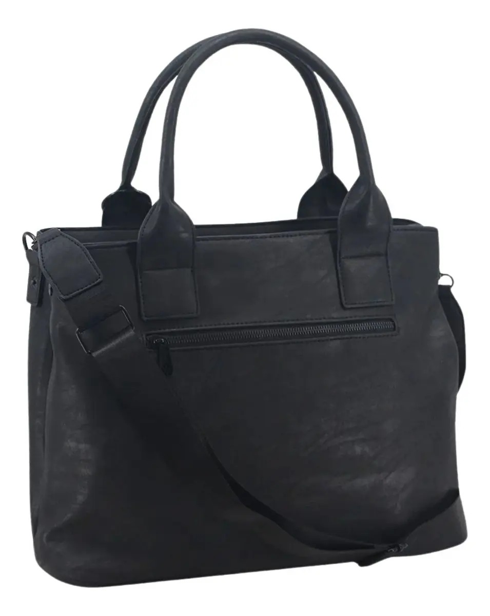 Cartera Mujer Amayra Ecocuero Negro 38 x 30 x 14 cm