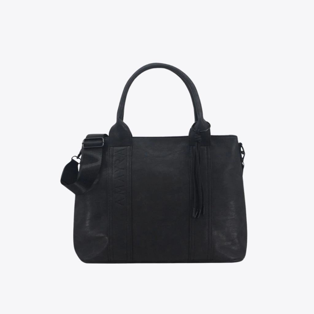 Cartera Mujer Amayra Ecocuero Negro 38 x 30 x 14 cm