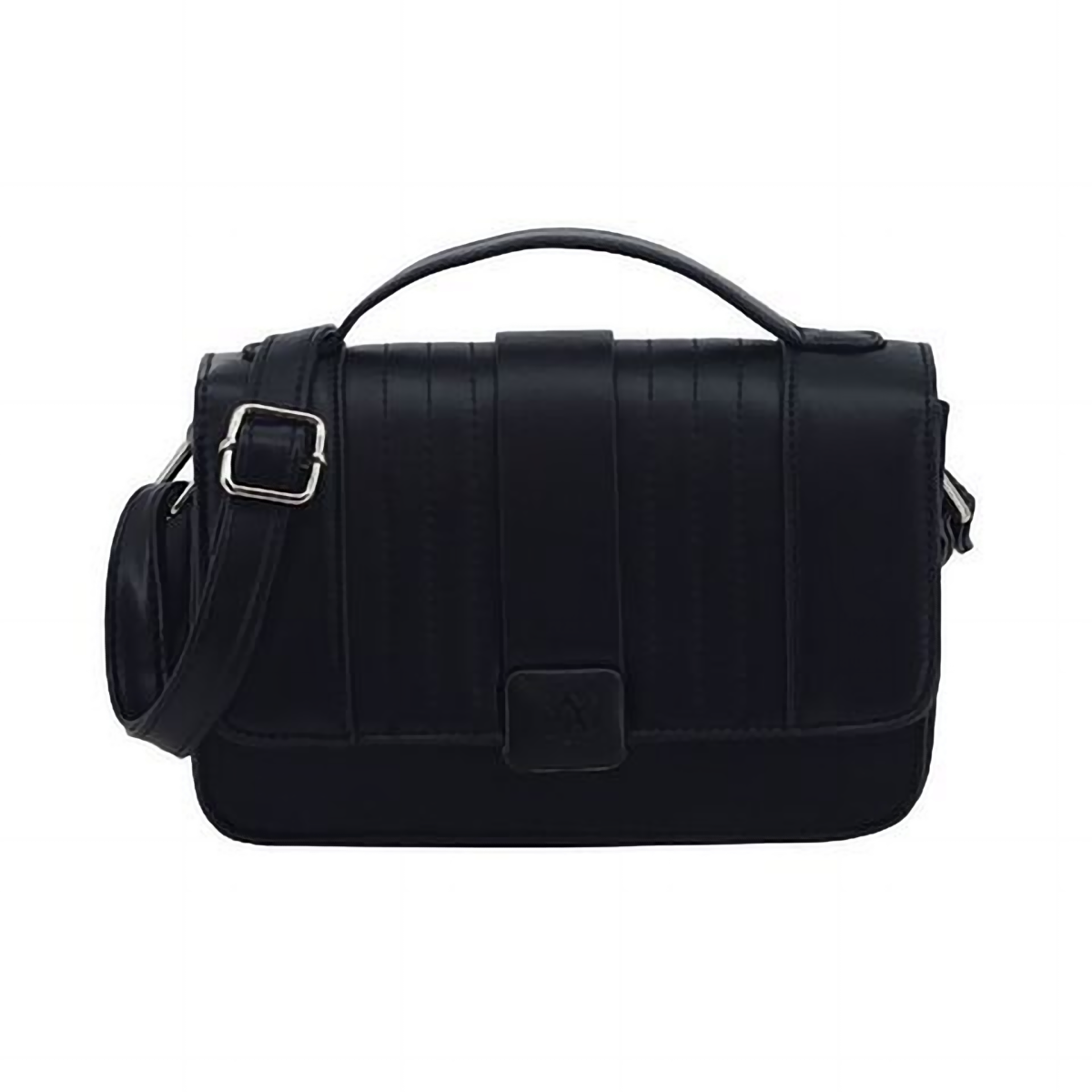 Cartera Bandolera Amayra con Correa Larga Ecocuero Negra 15 x 21 x 8 cm