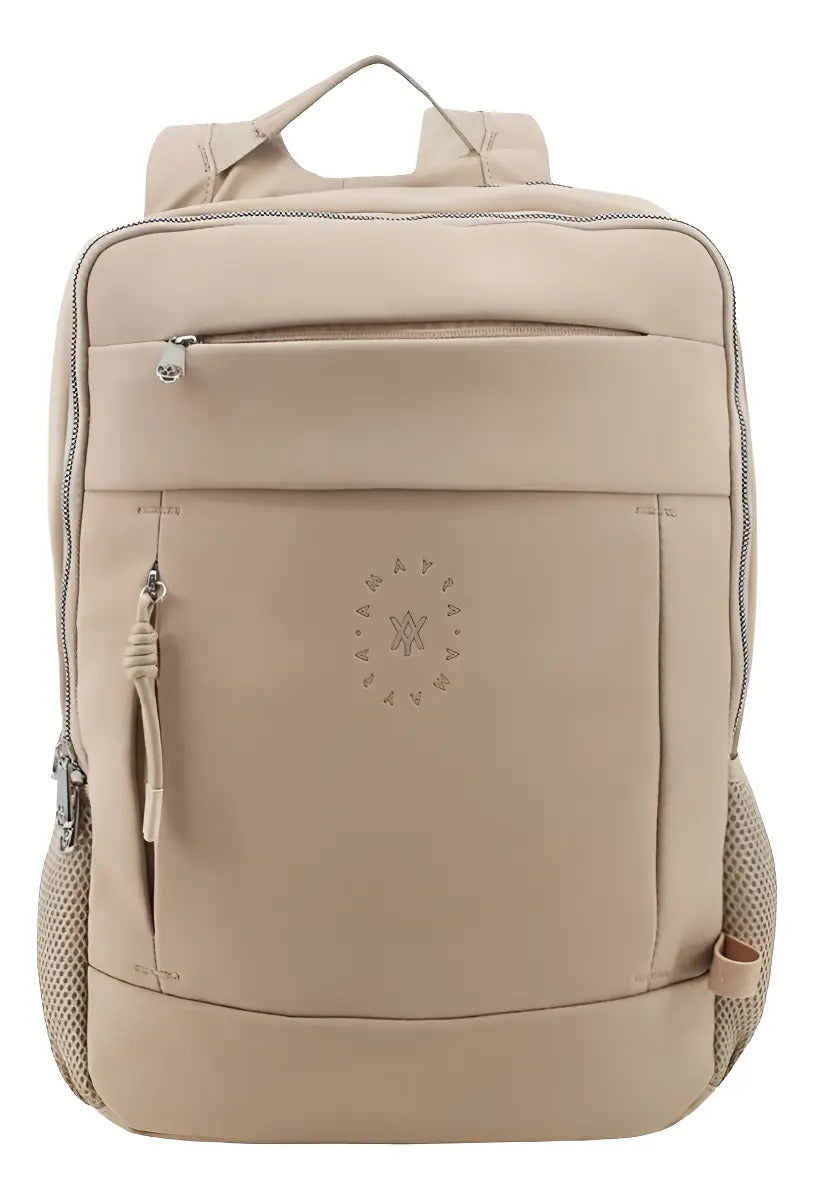 Mochila Amayra Ecocuero Camel 44 x 30 x 12 cm