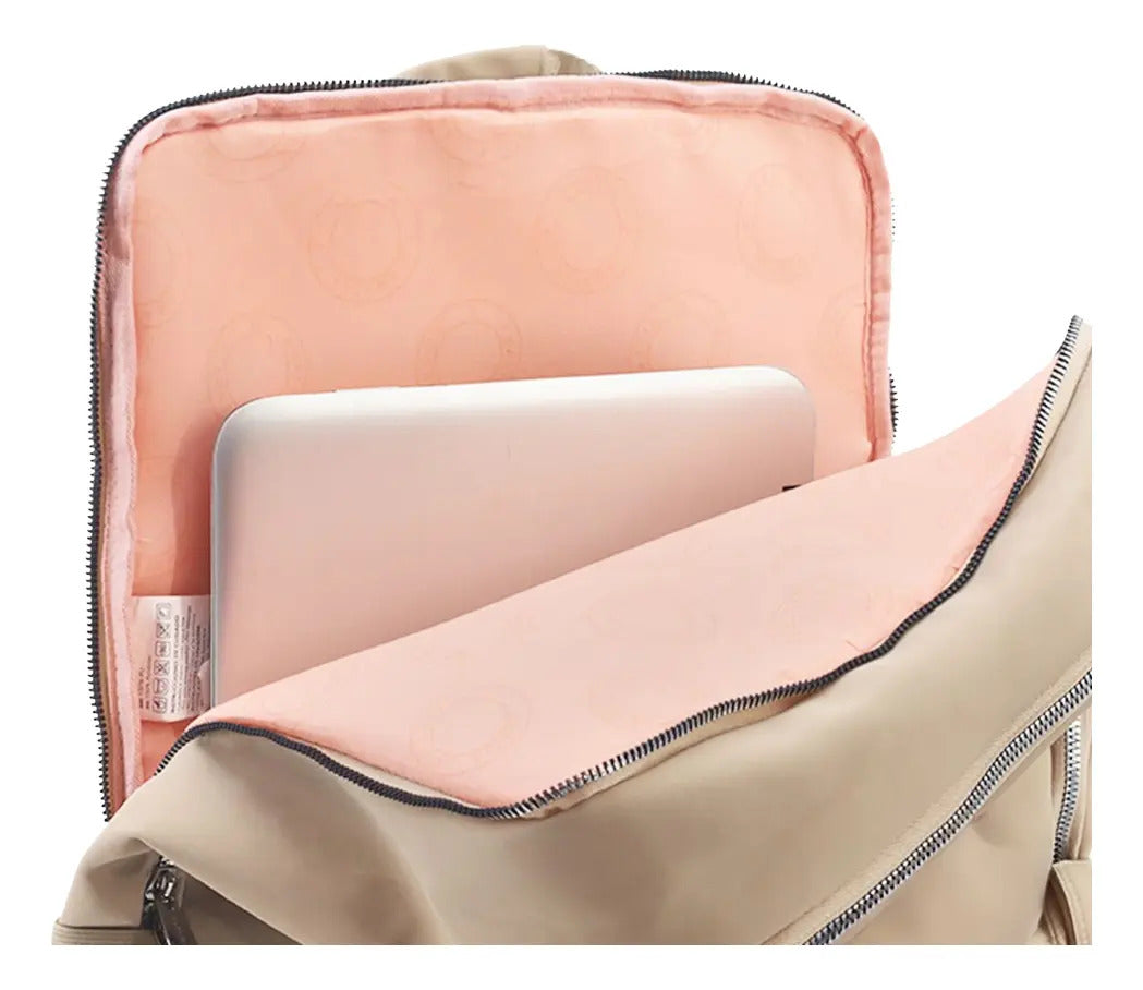 Mochila Amayra Ecocuero Camel 44 x 30 x 12 cm
