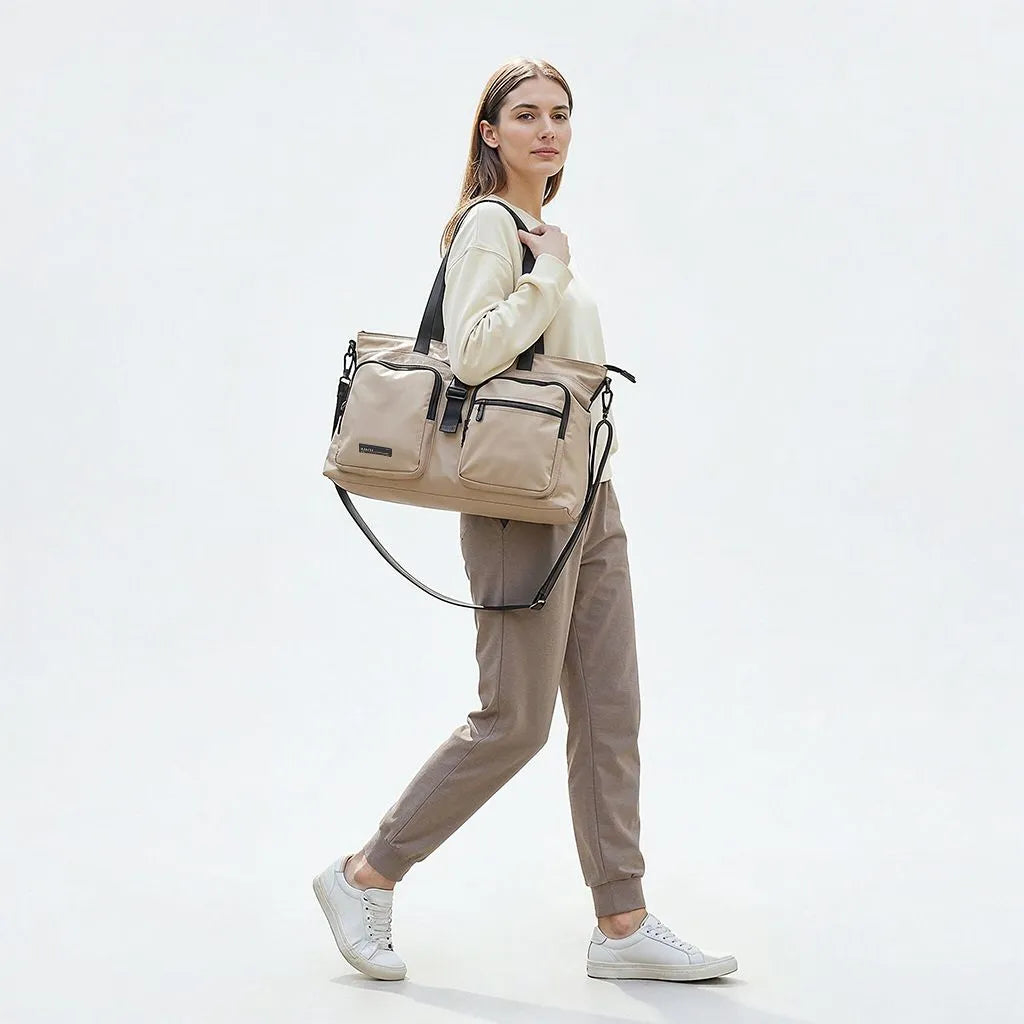 Cartera Amayra Ecocuero Camel 27 x 44 x 12 cm