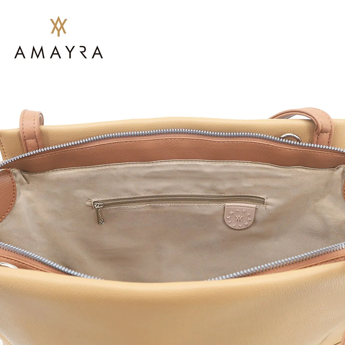 Cartera Amayra Ecocuero Camel 43 x 29 x 11 cm