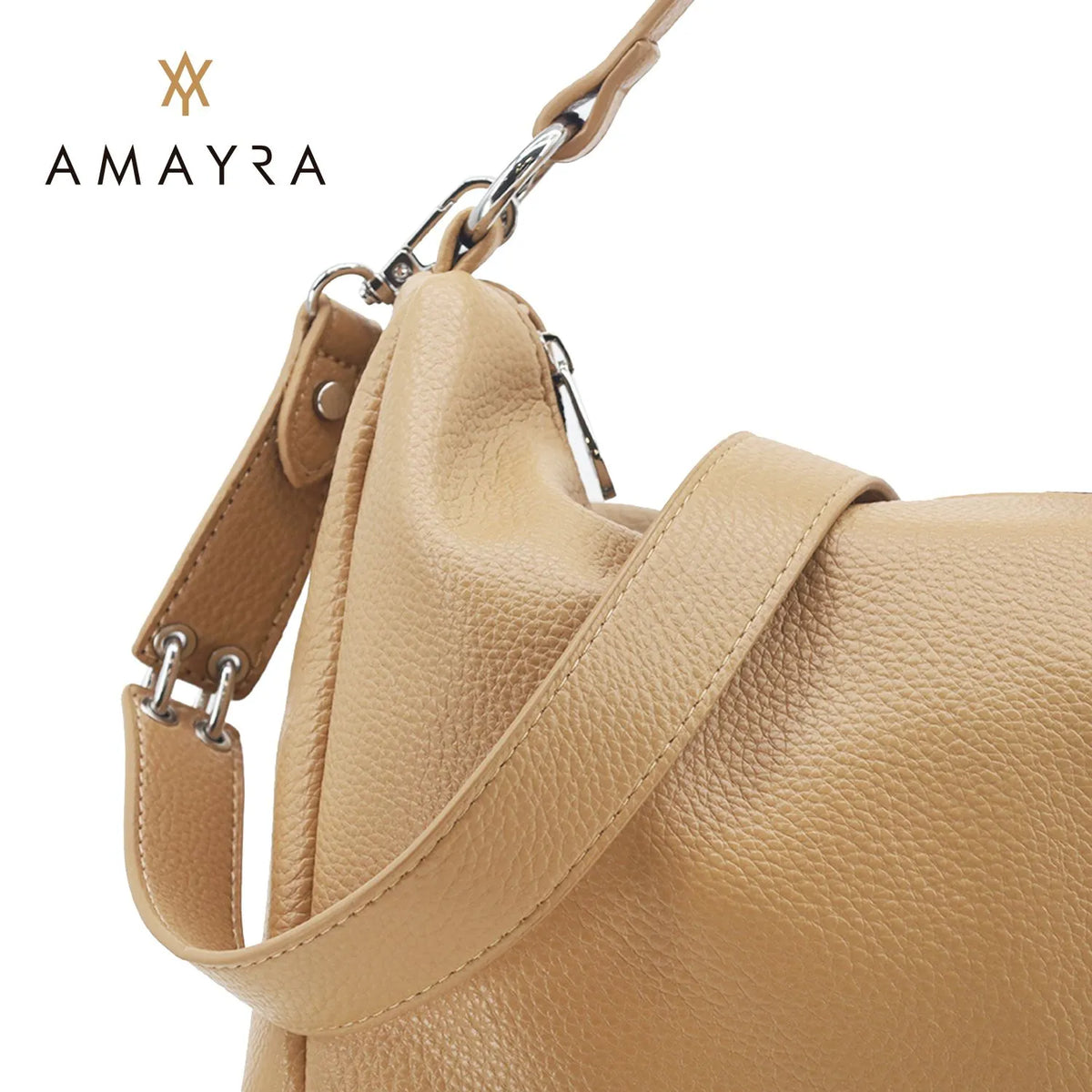 Cartera Amayra Ecocuero Camel 34 x 24 x 11 cm