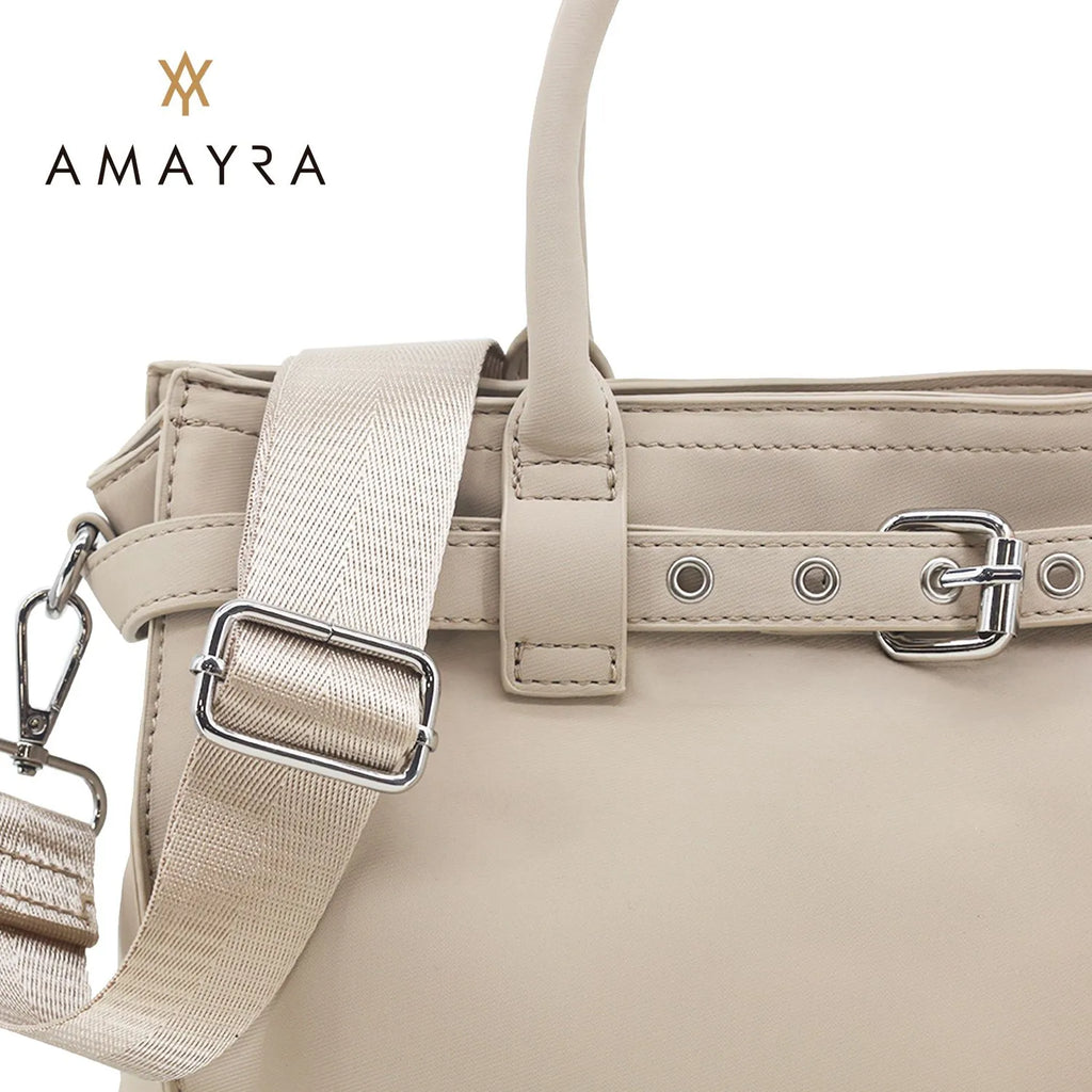 Cartera Amayra Ecocuero Camel 32 x 35 x 10 cm