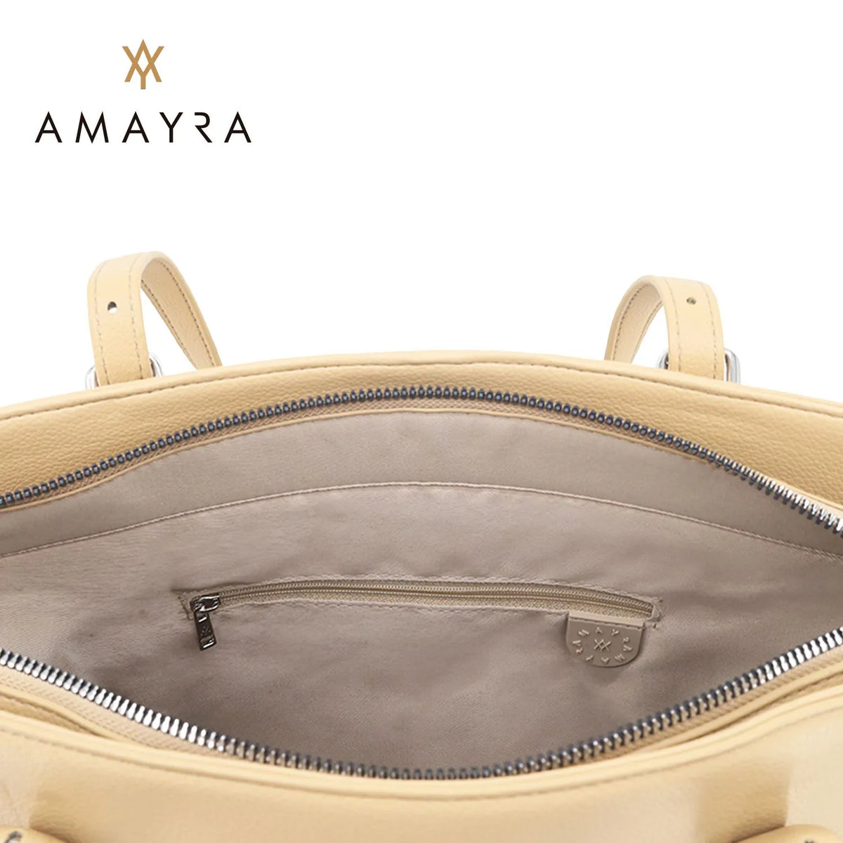 Cartera Amayra Ecocuero Camel 37 x 32 x 15 cm